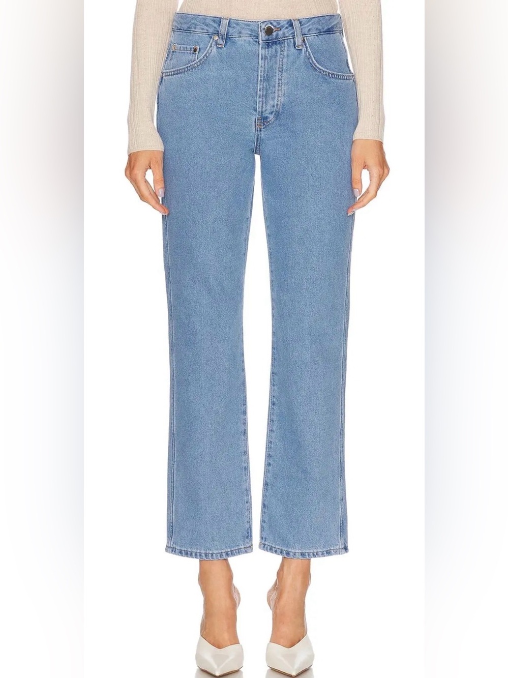 Renggli straight leg crop jeans 25 light indigo